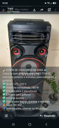 Vende-se essa caixa de som