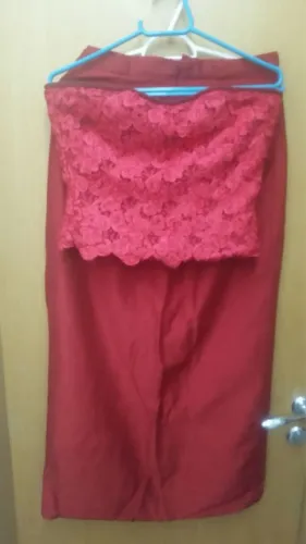 Vestido de festa - Saia e corselete Gripi e tafetá 