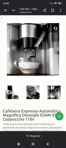 Cafeteira delonghui expresso e caputino