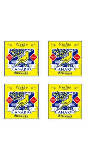 Kit 4 Encordoamento para Violão Náilon 6 cordas Giannini Canário GENWB