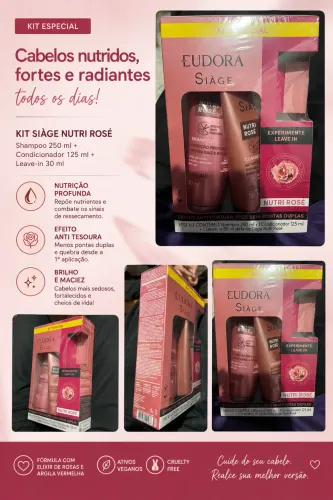 ? Kit Eudora Siàge Nutri Rosé ? Nutrição profunda para cabelos fortes e radiantes!