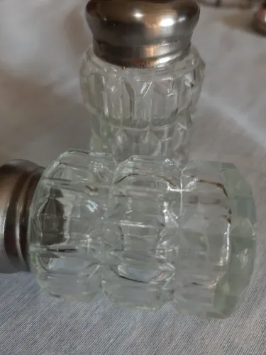 Par de saleiros em cristal déc 50/60