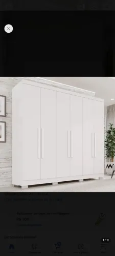 GUARDA-ROUPA CASAL BRANCO 6 PORTAS E 2 GAVETAS - NOVO NA CAIXA