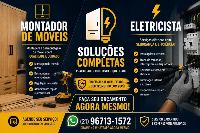 Montador de móveis e eletricista