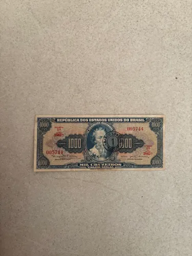 1.000 Cruzeiros - República dos Estados Unidos do Brasil Estampa 1, Série 3862