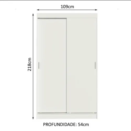 Guarda roupa branco mdf 2 portas de correr