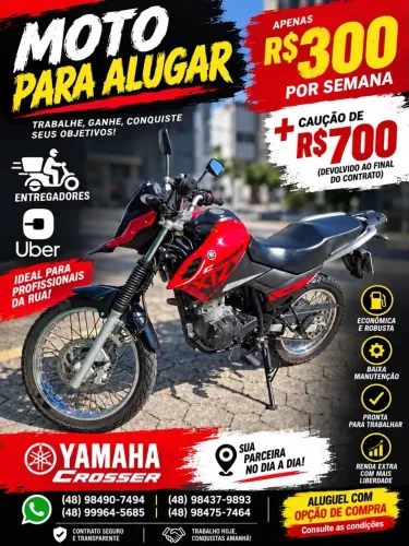 Aluguel de Moto Yamaha Crosser - R$ 300 por Semana | Opção de Compra