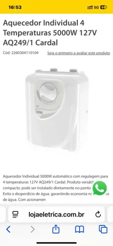 Aquecedor Individual 4 Temperaturas
