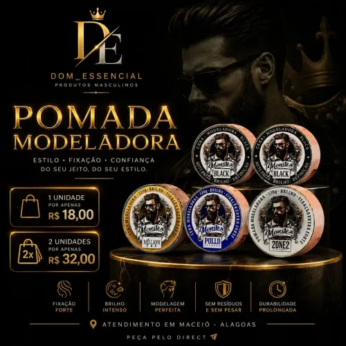 POMADA MODELADORA PARA CABELO MASCULINO