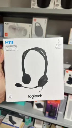 Headset Logitech H111 com fio - Cinza