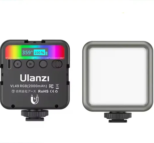 Iluminação profissional portátil com com ajuste de temperatura de 2500-9000k e 2000mah