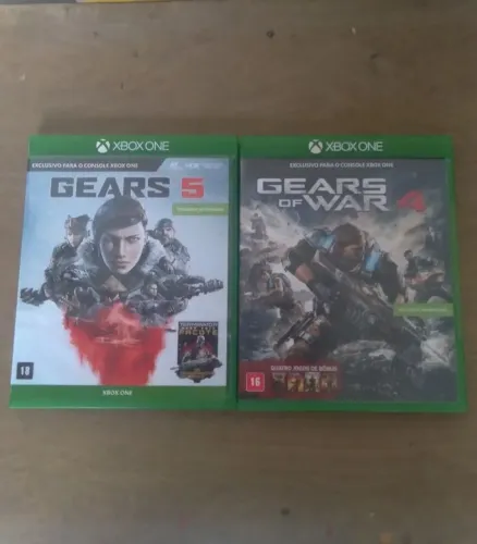 Gears of war 4 e gears of war 5 extremamente bem conservados funcionando perfeitamente