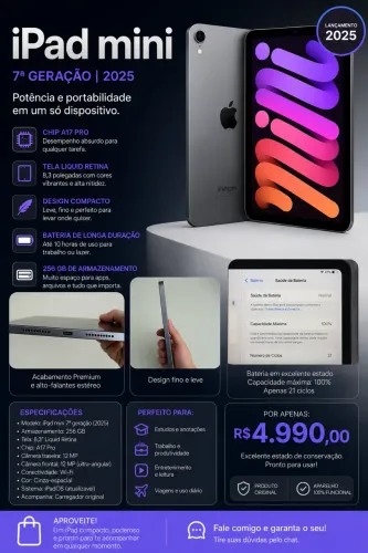 Tablet Ipad Apple Pro 256GB - Nunca Usado!
