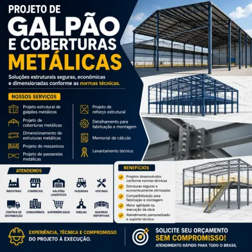 Projeto de Galpão Metálico e Coberturas | Estruturas Metálicas