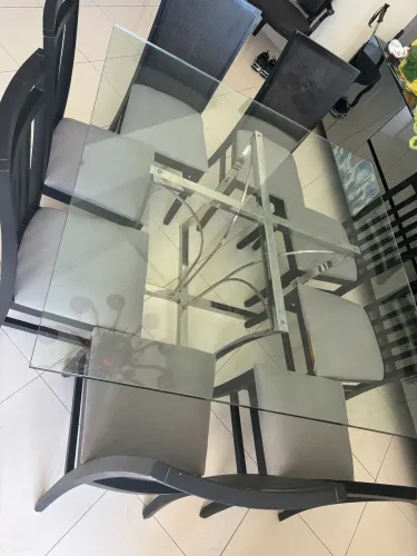 Mesa inox e vidro