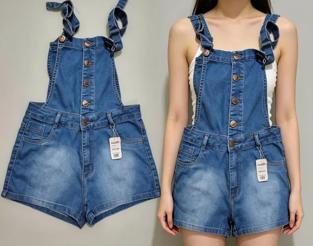 Jardineira Jeans Feminina Com Lycra (PRODUTO NOVO COM ETIQUETA) 
