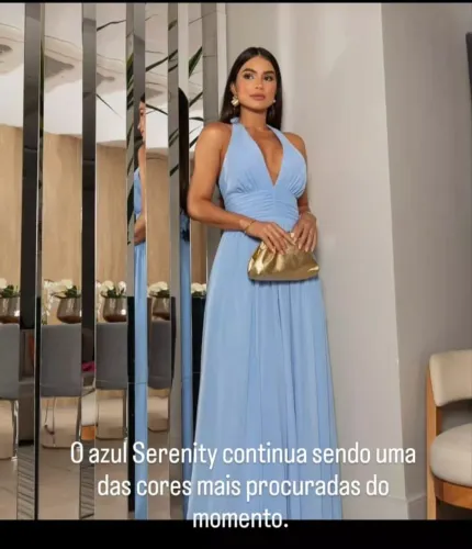 Vestido azul Serenity para festa *