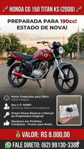 Titan 150cc KS preparada pra 190cc