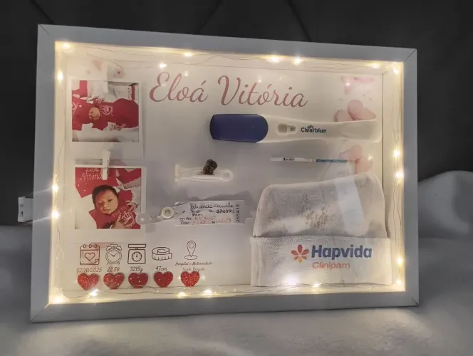 Quadro iluminaria eternização maternidade 