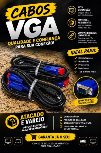Vendo cabos VGA atacado e varejo
