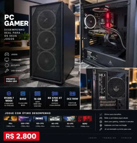 PC Gamer Ryzen 7 + RX 5700 XT 8GB | 16GB RAM |