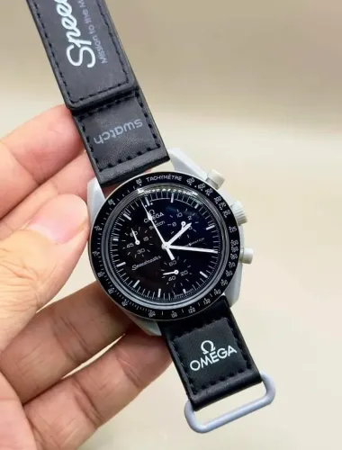 Relógio Omega Swatch - Cinza Preto - Lua - Premium AAA+