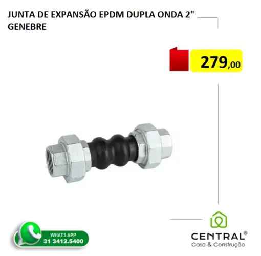 Junta de Expansao 2 polegadas EPDM dupla onda Genebre