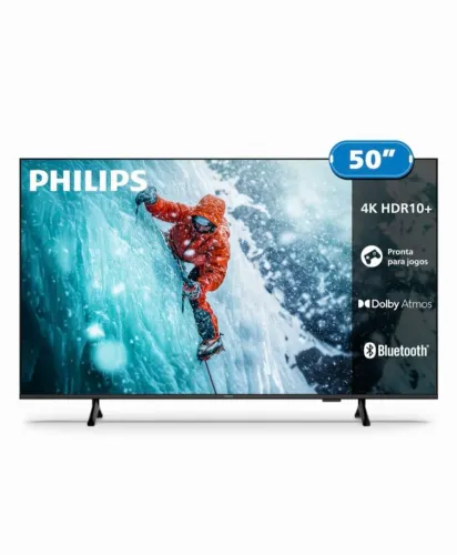 Produto Novo- Smart TV 50" 4K Philips UHD Titan OS Pixel Precise Comando de Voz Preta