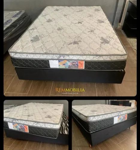 CAMA BOX CASAL MOLAS ENSACADAS - NOVA / ENTREGAMOS