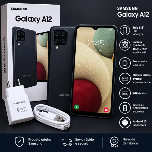 Samsung Galaxy A12 128GB preto