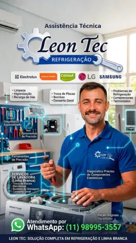 Técnico em máquinas de lavar e refrigeração .