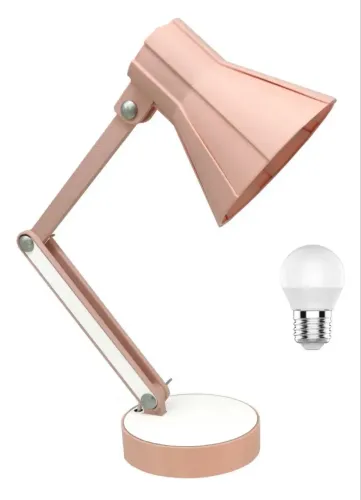 Abajur articulado de mesa comporta caneta luminária moderna rosa salmão para escritório