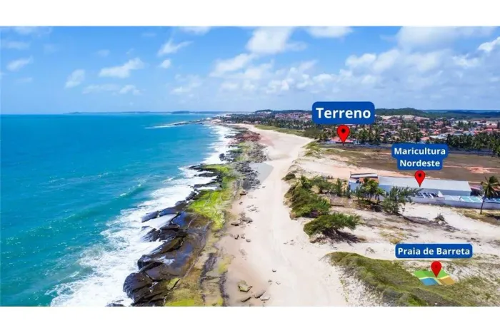 PRAIA DE BARRETA - Aproveite o melhor da vida: terreno de frente para o mar. Pé na areia.