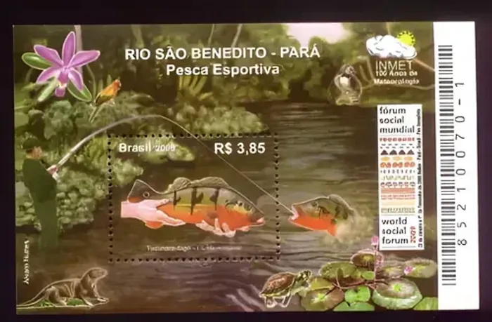 LINDO BLOCO SELO BRASILEIRO - 2009 - PESCA ESPORTIVA