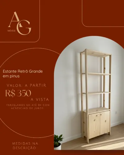 Estante retrô - Grande em Pinus