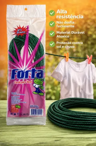 Kit 2 Cordas para Varal Forta N°5 20 Metros