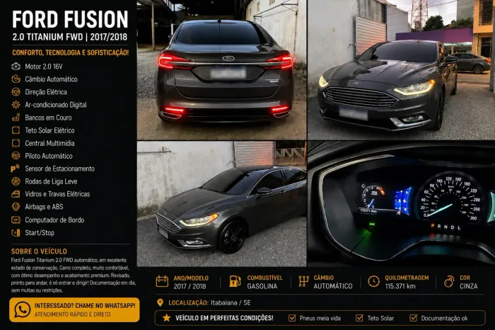 Ford Fusion SEL 2.0 Ecobo. 16V 248cv Aut. 2018