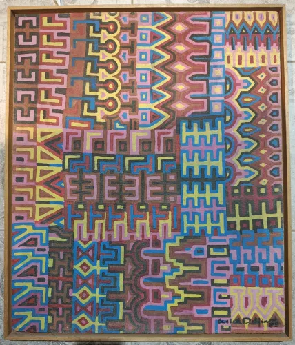 Quadro Original Carlos Delfino 1985 - Arte Geométrica Abstrata Geração 80 Tupinãodá