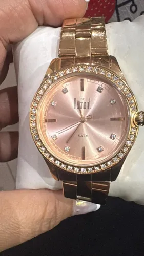 Relógio Dumont Feminino Rosé Gold Casual Lady Com Pedrinhas- Nunca usado