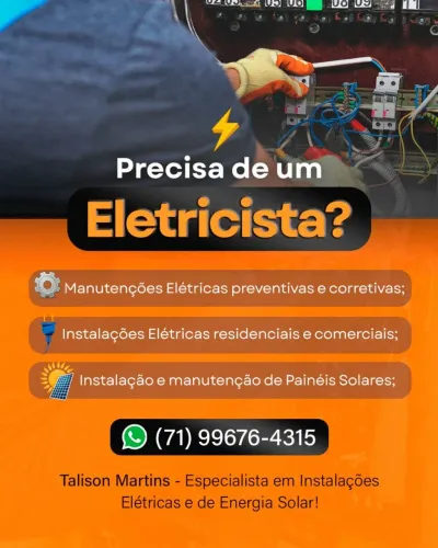 Eletricista técnico em sistema de energias renováveis.