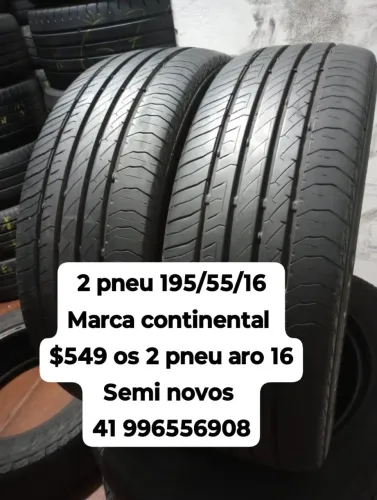 Pneus 195/55/16 continental $549 os 2 pneu semi novo roda muito ainda sem vulcanização 