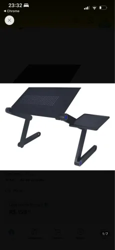 Suporte De Cama Desk Slim C/ Mousepad P/ Notebook | Preto