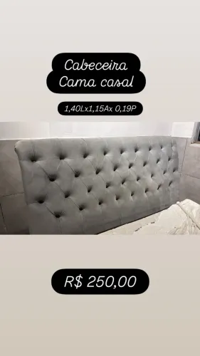 Cabeceira cama casal veludo