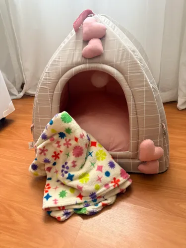 Cama Pet Antialérgica Tipo Toca Lavável de Algodão Para Cachorro E Gato Amour Pet
