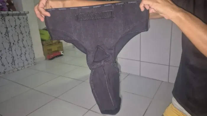 CUECA PARA HERNIA INGUINAL DUPLA MEDIA PRETA, NOVA R$ 60,00