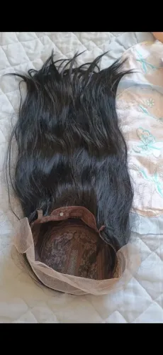 Cabelo bio fibra tamanho 50 centímetros preto ondulado novo ainda está com a tela: 450,00