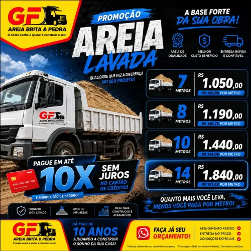 Areia brita e pedra