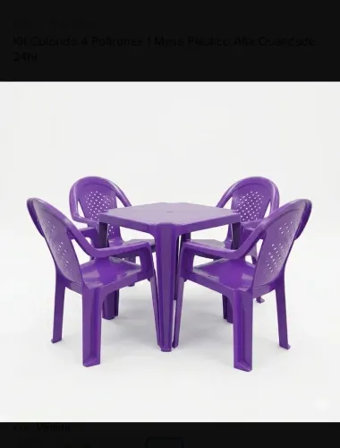 Mesa de plástico com 2 cadeiras TRAMONTINA 