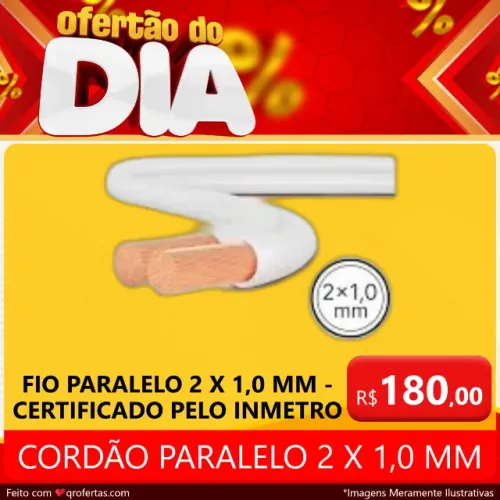 FIO PARALELO 2 X 1,0 MM - PEÇA COM 100 METROS  