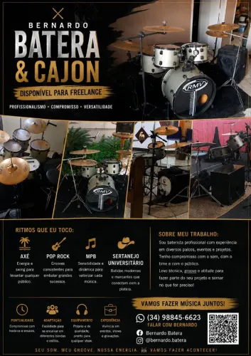 Baterista free lance disponível ! 